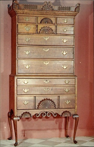 Maple high chest drawers - of,