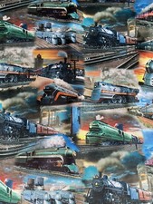 Cotton Fabric Express Tracks