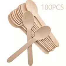 100 X Wooden Spoon ECOWISE NATURAL RECYCLEABLE Tea-Spoon Kitchen Utensil Cutlery