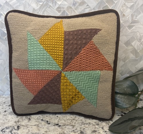 Vintage pinwheel needlepoint - vintage,