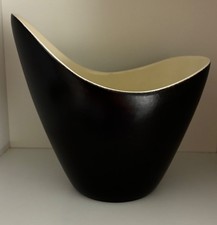 Poole Pottery Freeform Vase, Black Panther & Magnolia Glaze, Shape 350, 1950's