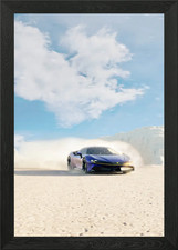 Blue Sports Car Drifting