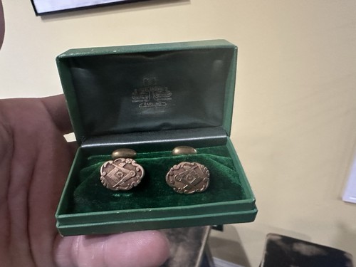 Masonic cufflinks vintage gold - masonic,