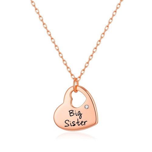 Rose gold plated big sister - big,