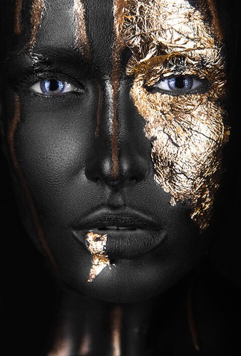 African black woman model gold - woman,