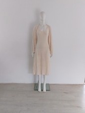 Zara (S) Knit Dress Cardigan Co-Ord Size UK 8 10 EU36 38 Cream Midi Knit Suit Se