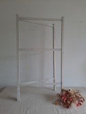 Vintage wooden clothes horse clothes Airer Shabby Chic Chippy White COLLECT Retr