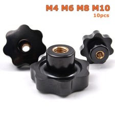 10Pcs Through Hole Brass Female Thread Clamping Nuts Knob Handle M4 M6 M8 M10