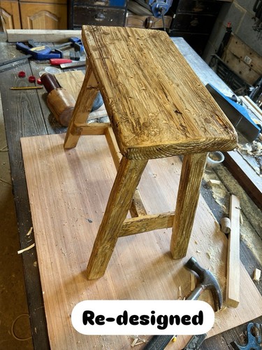 Rustic wooden stool - rustic,