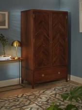 John Lewis Padma Grey Acacia & Nickel 1 Drawer Double Wardrobe RRP £999