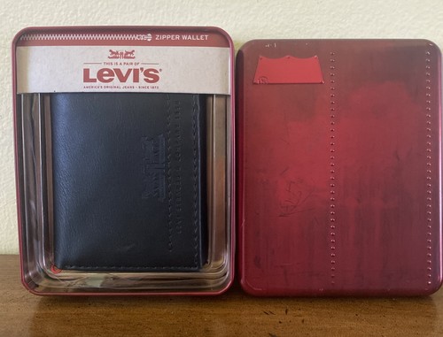 Levis black leather fold - black,