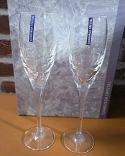 2 x Edinburgh Crystal 'SKIBO' Champagne Flutes 22 cm tall
