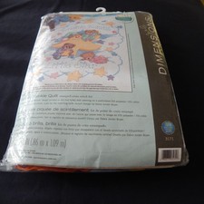 Dimensions Baby Quilt Twinkle Twinkle Stamped Cross Stitch Kit  Part Completed