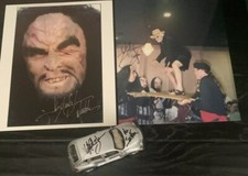 1 OF A KIND LOT - J.G. HERTZLER SIGNED TOY CAR  & PHOTOS+ MARTOK STAR TREK DS9
