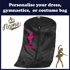 Personalised Dance Gymnastics Costume Dress Cover Glitter Suit Bag Cheerleading 