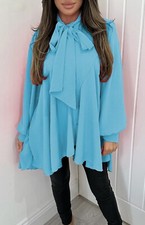 Ladies Womens Tie Up Pussy Bow