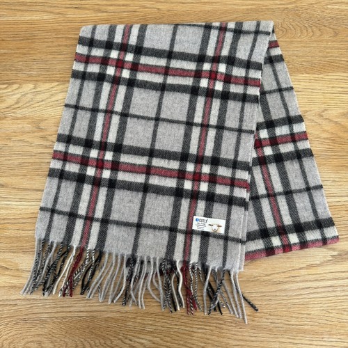 Cotly grey check plaid fringed - grey,