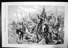 Antique Old Print Battle