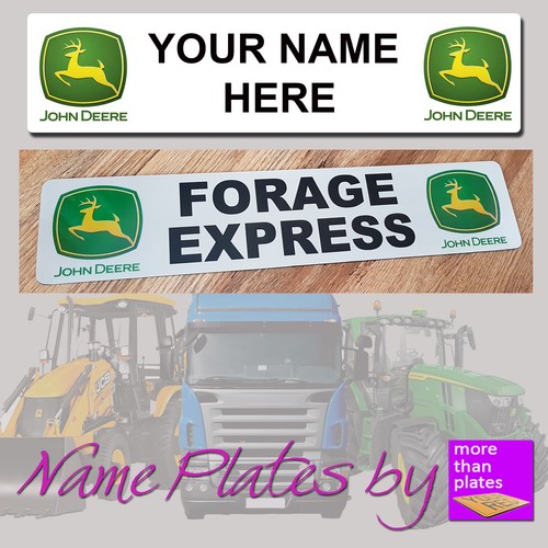 John deere agri name - deere, plate