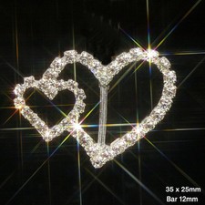 Double heart rhinestone - 10,