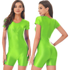 Women Unitard Leotards Jumpsuit Sport Bodysuit Oil Swimwear Gym Catsuit Glossy