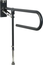 Croydex Foldaway Drop Down Grab Rail with Leg Wall Mount Mobility Aid Steel Grey