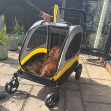 Pet Dog Stroller 4 Wheels Pet Gear Stroller Trolley Carrier for Medium Large Dog