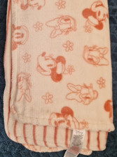 Primark Minnie Mouse Daisy Duck Blanket Double Sided stripes pink Used 12/21