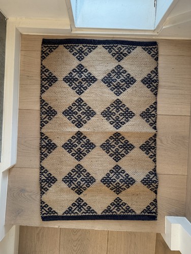 Handwoven jute rug 80x50cm - jute,