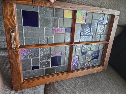 Vntg geometric leaded stained - vntg,