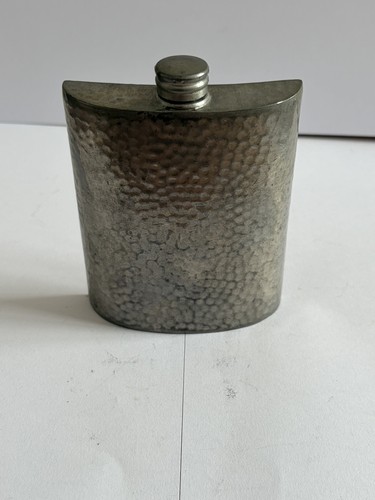 English pewter 4oz hip flask - english,