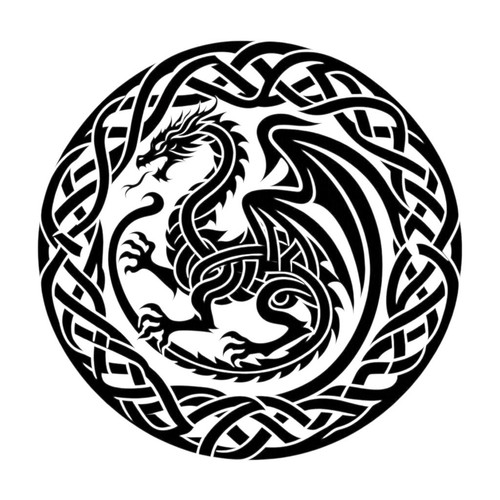 Celtic knotwork dragon vinyl - celtic,