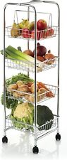KitchenCraft Kitchen Trolley on Wheels with 4 Removable Vegetable Storage Basket