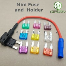 In-line Mini Spade Fuse Holder Mini Fuse, Car, Van, Motorbike, Auto Piggy Back