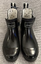 JOULES Wellibob Rain Boots Womens Size 9 Black Rubber Ankle