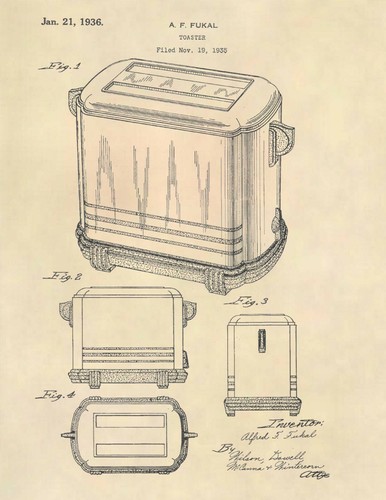 Vintage toaster patent - vintage,