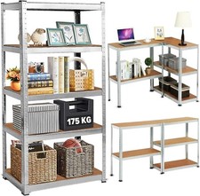 5 Tier Racking Shelf Heavy Duty Garage Shelving Storage Shelves 170x80x30cm