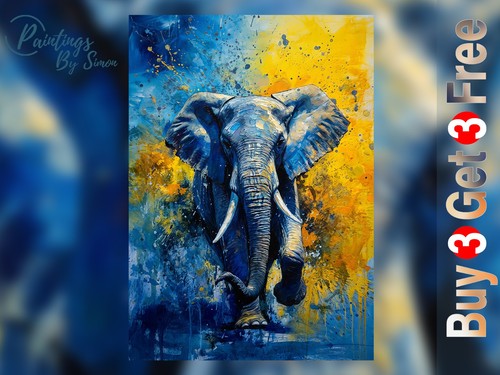 Elephant 5x7 print matte - on,