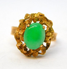 18ct Yellow Gold & Apple-Green