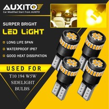 AUXITO T10 LED License Plate Light Bulbs Super Bright 6500K Amber 168 2825 4PCS
