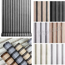 3D Slat Panelling Grey Stripe Wallpaper Effect Vintage Non-Woven Wall Paper’