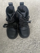 Infant Girl Primark Black Dr Marten Style Side Zip Boots Size 5