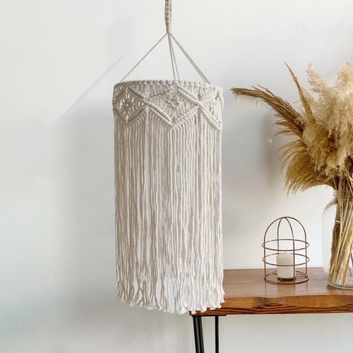 Boho hanging macrame lamp - boho,