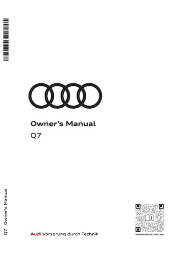 Audi car owners handbook - q7,