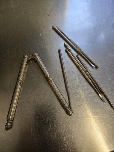 Antique nut cracker and - nut, picks