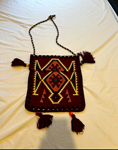 Burgundy woven geometric - burgundy,