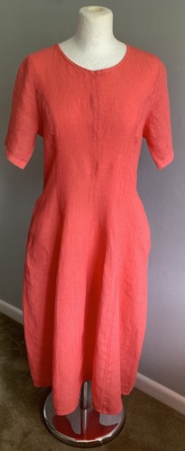 Out xile coral linen dress - of,