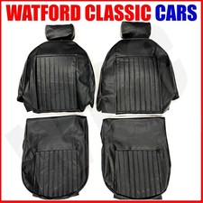 PAIR Triumph Spitfire & GT6 Seat Covers Black Vinyl with headrest covers