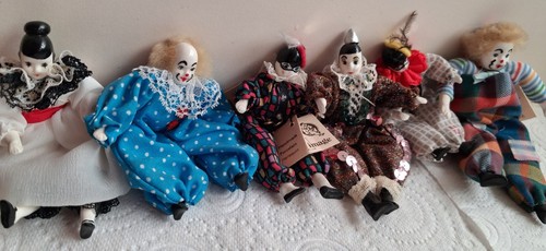 Pierrot porcelain dolls small