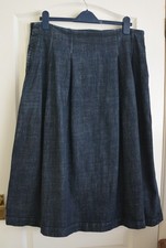 Toast Denim Midi Skirt Size 16 Indigo Blue Pockets A Line Workwear OAS